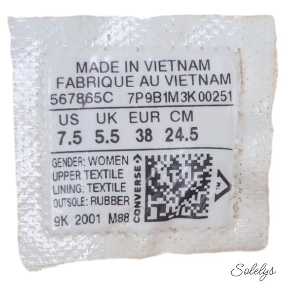 Converse CTAS Low Top Striped Platform Sunblocked Zebra Womens Sneaker 7.5 RARE - Picture 5 of 11